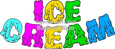 $12.99 • Buy (Choose Your Size + Color) Ice Cream Letters DECAL Food Truck Concession Sticker