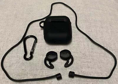 $2.50 • Buy Apple Airpods 1 2 Silicone Case Cover. Free Accessories. Ear Covers,Strap, Clip