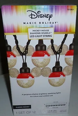 Disney Magic Holiday Mickey Mouse Diamond Sparkle LED Christmas String Light Set • $53.99