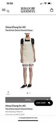 $100 • Buy Alexa Chang For AG Denim Overalls Dress. Size Xs