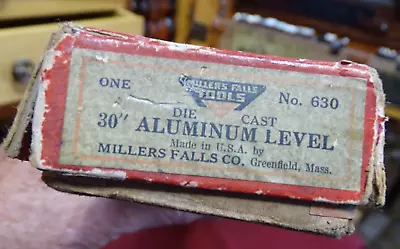 NOS Millers Falls Level No 630 30  Die Cast Aluminum Gray With Red Highlights • $155