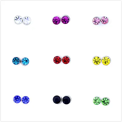 Classic Magnetic Magnet Diamond Style Crystal Stud Earrings • $5.71