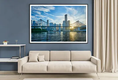 Brisbane Skyline At Story Bridge Print Premium Poster High Quality Choose Sizes • $24.07