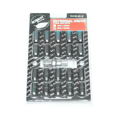 20x ULTRALITE M12x1.5 CHROME INTERNAL DRIVE WHEEL LUG TUNER NUTS SECURITY Y3719 • $37.29