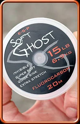 £10.95 • Buy ESP Soft Ghost Fluorocarbon Hooklink 20m NEW Carp Fishing *All Breaking Strains*