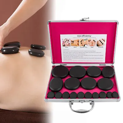 Hot Massage Stone Set Warmer Rock Kit Natural Basalt Rocks W/ Heating Box 16 Pcs • $26.60