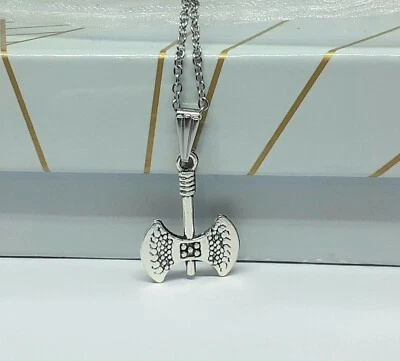 £4.99 • Buy Axe Pendant Necklace Viking 18  Stainless Steel Chain Woman's Gift