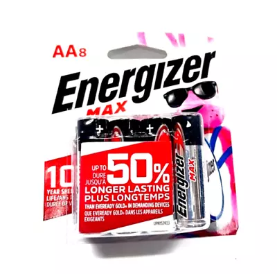 Energizer MAX AA Batteries Double AA Alkaline Batteries- 8 Pack • $8.99