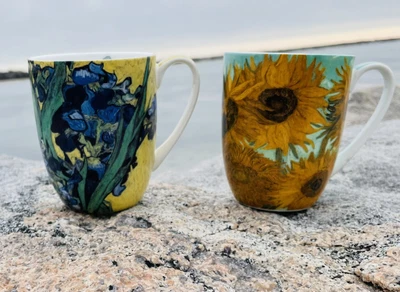 $24 • Buy NIB McIntosh Van Gogh Classics Floral Flowers Mug Set 2  Bone China Coffe Cup