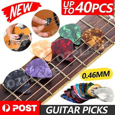 $3.25 • Buy 20/40x 0.46mm Multicolor Celluloid Acoustic Electric Guitar Picks Plectrums Thin