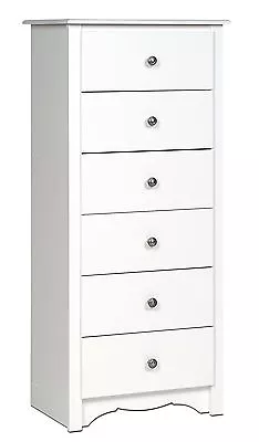 Monterey Tall 6 Drawer Lingerie Dresser Chest - White NEW • $198.95