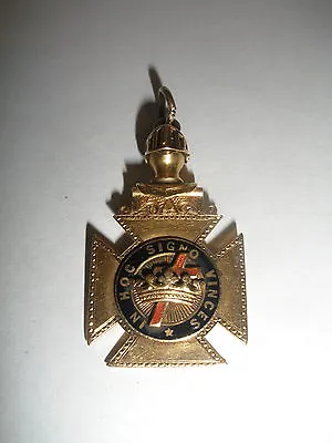 $875 • Buy Antique 14K Gold Masonic IN HOC SIGNO VINCES Knights Templar Medal  Fob 16.5gr
