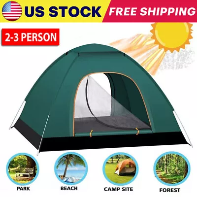 2-3 Person Tent Automatic Pop Up Outdoor Camping Hiking Waterproof Tent Portable • $24.98