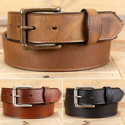 Scalloped Tab Oil Tanned Leather Work Belt - Amish Handmade By Yoder Leather • $49.99