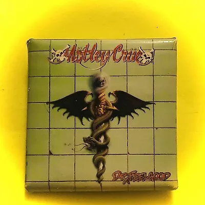 MOTLEY CRUE Pin Vintage 80s Band Pin Pinback Button Badge Dr Feelgood Pin 1989 • $9.99