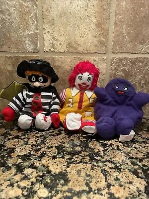 Vintage McDonald's Plush Lot Hamburgler Ronald Grimace 1998 Bean Bag Set • $39