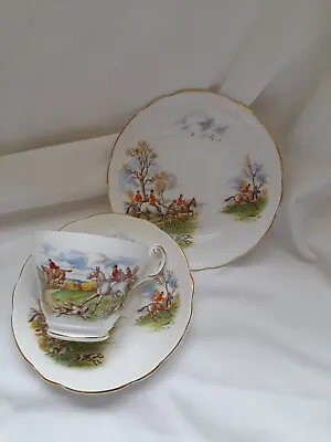 £2.99 • Buy Regency English Bone China Horse Hunting Design Cup Saucer Plate Trio