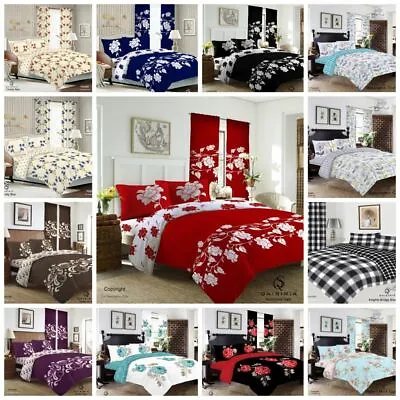 Duvet Cover Complete Bedding Set Luxury Bedroom 4Pcs Single Double King Size UK • £27.88