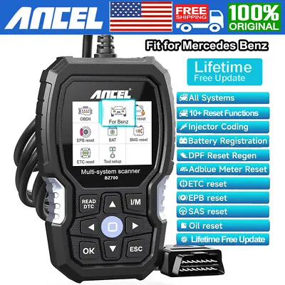 ANCEL OBD2 Scanner For Mercedes Benz All System Car Code Reader Diagnostic Tool  • $89