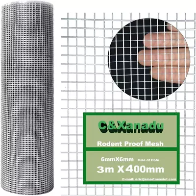 C&Xanadu Rodent Proofing Wire MeshRat Metal Mesh Sheet GalvanisedWelded Steel • £19.02