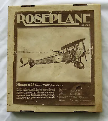 $79.98 • Buy Roseplane Nieuport 12 1:72 Vacuform Model Kit Complete Vintage