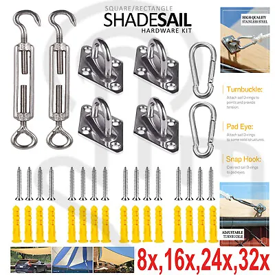 Stainless Steel Garden Patio Sun Sail Shade Awning Canopy Fixing Fittings Screw • £11.61
