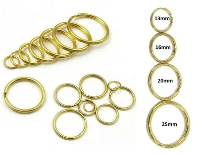 CHOOSE SMALL - EXTRA LARGE KEYRING SPLIT RINGS Metal Brass Hoop Loop Key Holder! • £3.09