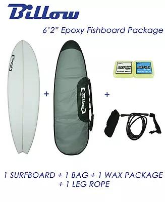 NEW Billow 6'2  Epoxy Fish Surfboard Matte Finish. Package With 5xFCS Fins • $9999