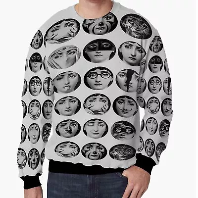 New Fornasetti Men's Sweatshirt Fullprint Pullover Longsleeve Polyester • $43.49