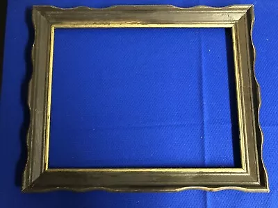 Pair Vintage Brown Gold Wood Picture Frames Wavy Curvy Edge READ DESCRIPTION • $24.99