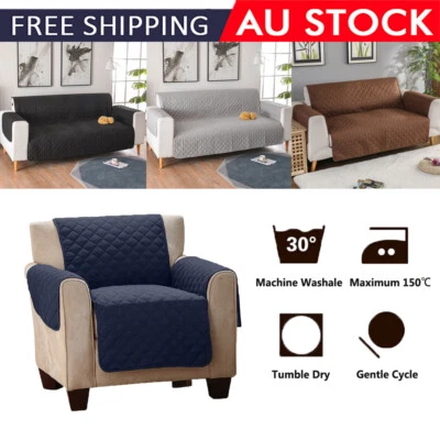 1/2/3 Seater Sofa Cover Quilted Couch Covers Lounge Protector Slipcovers Pet Dog • $16.99