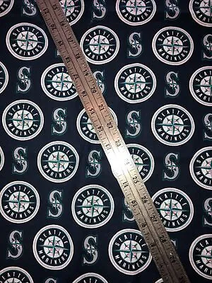 Seattle Mariners MLB Baseball Cotton Fabric 1/2 Yard (18 By 58”) New • $6.95