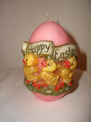 £29.03 • Buy Vtg Collectible Beautiful Pink 5  Tall Happy Easter Decorative Egg Ducks Candle