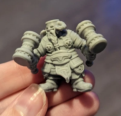 £6 • Buy 32mm 3d Printed Miniatures, Dungeon & Dragons, TTRPG, Warrior Dwarf With Duel...