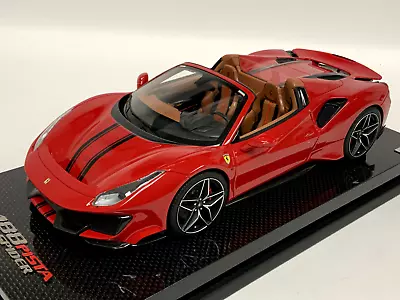 1/18 MR Collection Ferrari 488 Pista Spider Rosso Corsa Red Black Stripe    FM20 • $699.95