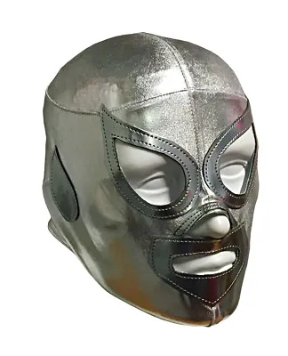 SANTO (pro-LYCRA) Adult Mexican Lucha Libre Wrestling Costume Mask - Silver • $29.99