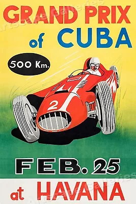 Grand Prix Of Cuba At Havana 1958 Race Car Poster - 24x36 • $25.95