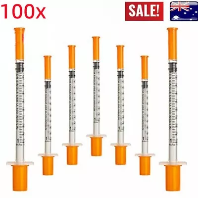 100xSyringes 1ml With 30G (8Mm Long) Lab Plastic Disposable Syringe Tube Funnels • $27.99