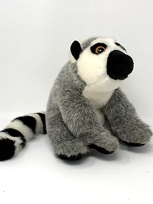 K&M International Plush Ring Tailed Lemur Stuffed Animal Toy Gray White Black • $15.49