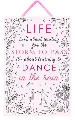 Dance In The Rain Wooden Mirrored Sign Plaque Friend Gift Present Birthday  • £7.99