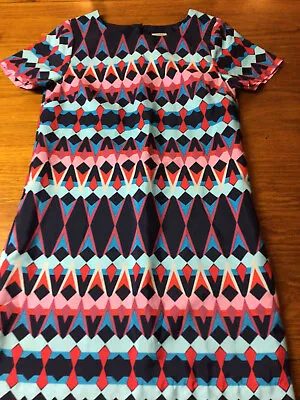 Womens “J. Crew” Geometric Patterned Shift Dress Size 2 (6 Aus) Fully Lined • $16