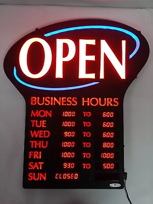 Pro-Lite *Refurb* LED Open Sign With Business Hours Prog - OPEN BH-1 (V1) • $74.95