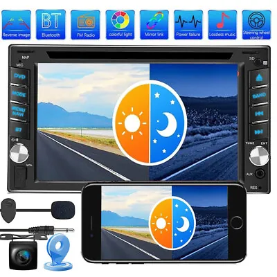 Backup Camera 6.2  GPS 2Din Car Stereo Radio CD DVD Player Bluetooth + MAP+MIC • $124.90