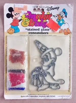 Makit & Bakit MICKEY MOUSE 'Fantasia' SORCERER Ornament Stained Glass Suncatcher • $34.99