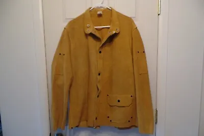 Men Mountain Man Brown Leather Coat/Jacket Western Cowboy Snap Closure Unlined • $55.95