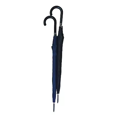 Leather Handle Umbrella Curved Long Handle Classic Large Cover Anti Sun Rain • $21.95