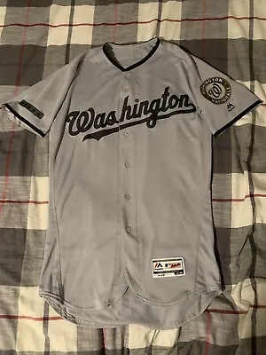 $150 • Buy Majestic Washington Nationals Memorial Day Gray Jersey Size 40