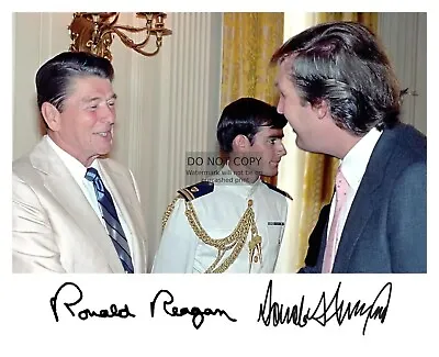 President Donald Trump & Ronald Reagan Shaking Hands Autographed 8x10 Photo • $8.49
