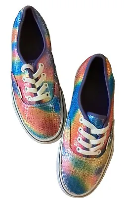 Vans Authentic Off The Wall Rainbow Sequin Low Top Unisex Tennis Shoes  • £21.23