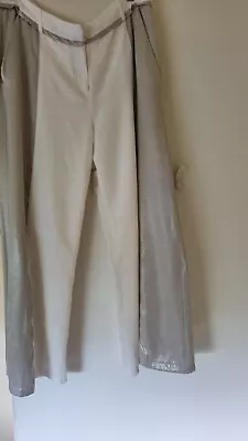 Sass +bide Sharp Lines Silver And White Pants Size 44/14/L • $55